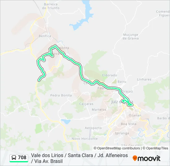 708 Bus Line Map