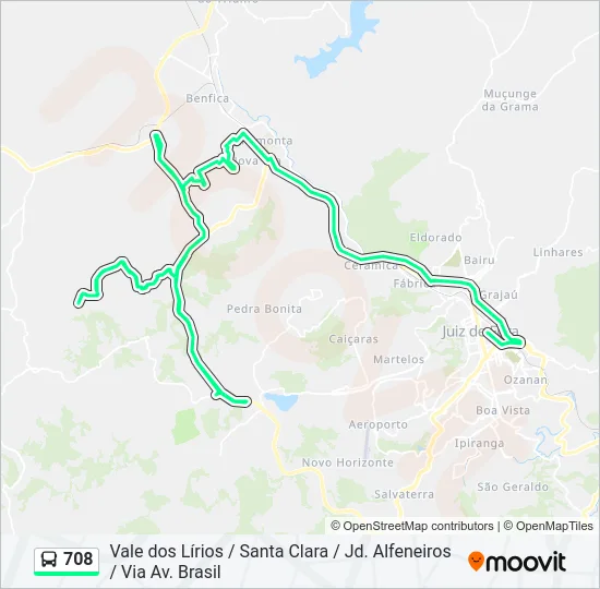 708 Bus Line Map