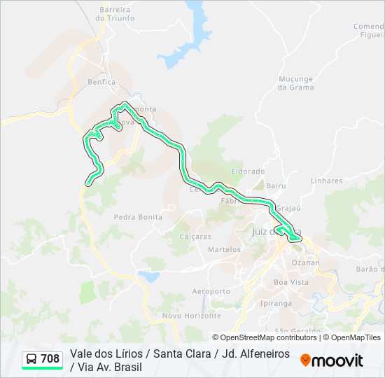 708 bus Line Map