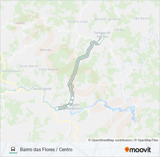 Mapa da linha BAIRRO DAS FLORES de ônibus