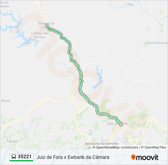 Mapa da linha 35221 de ônibus