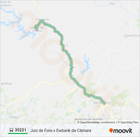 Mapa da linha 35221 de ônibus