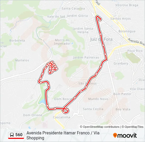 560 Bus Line Map