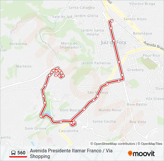560 Bus Line Map
