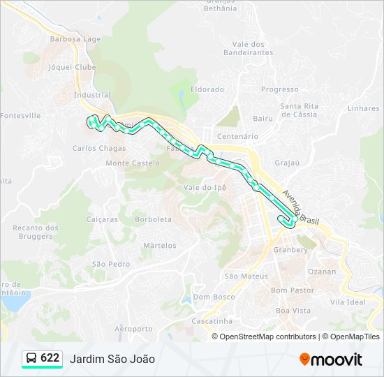 Mapa de 622 de autobús