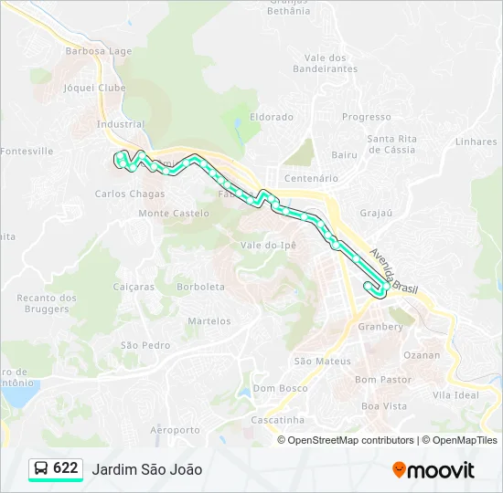 622 Bus Line Map
