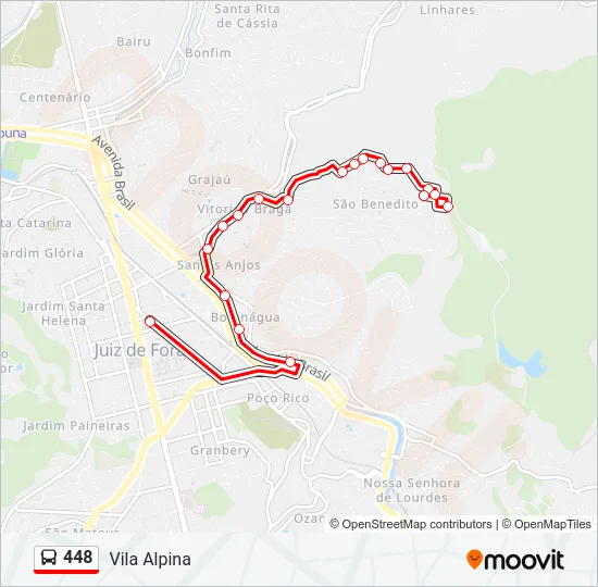 448 Bus Line Map