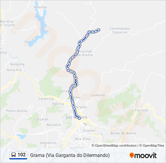 102 bus Line Map