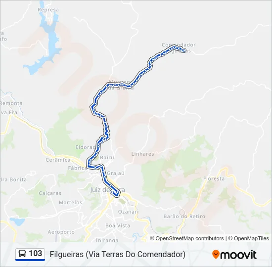 103 Bus Line Map