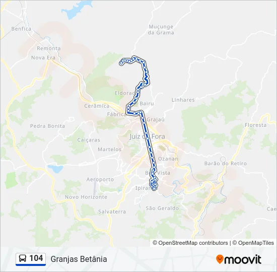 104 Bus Line Map