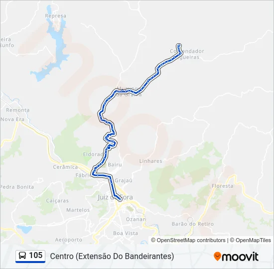 105 Bus Line Map
