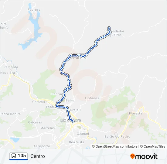 105 Bus Line Map