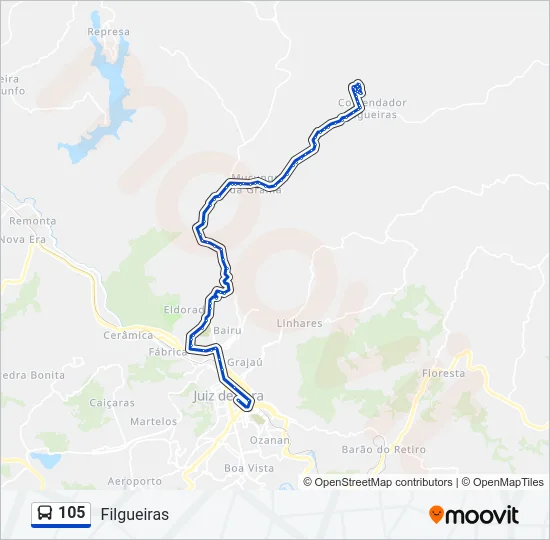 105 Bus Line Map