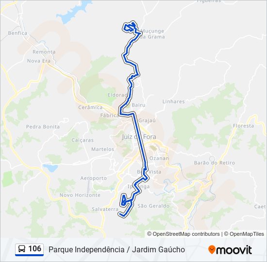 Mapa de 106 de autobús