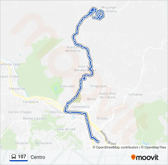 107 Bus Line Map
