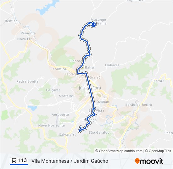 113 bus Line Map