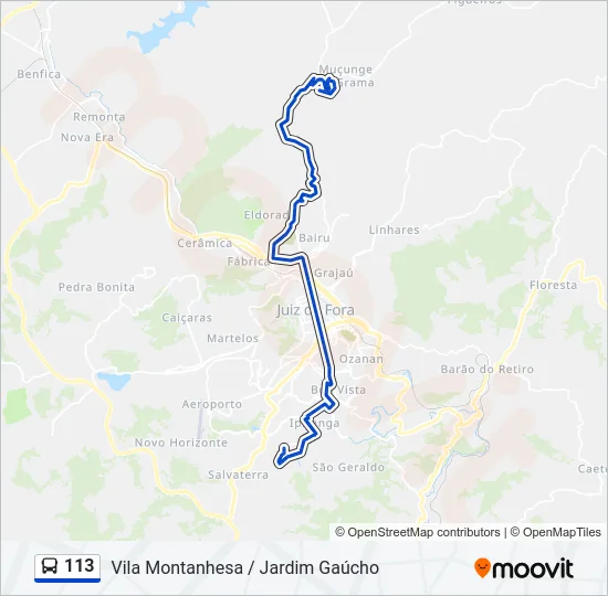 113 Bus Line Map
