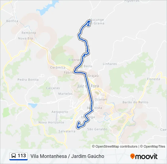 113 Bus Line Map