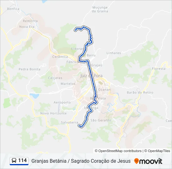 114 Bus Line Map