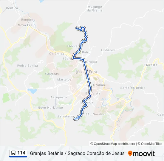 114 Bus Line Map