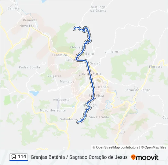 114 Bus Line Map