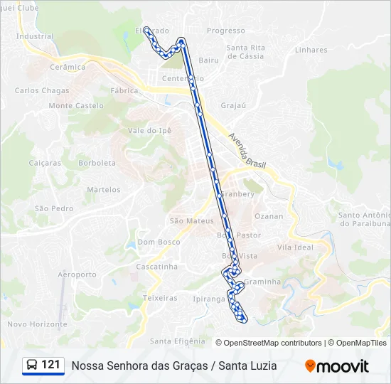 121 Bus Line Map