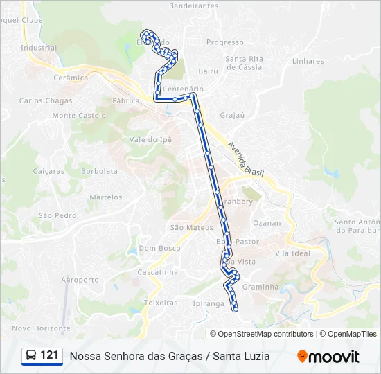 121 Bus Line Map