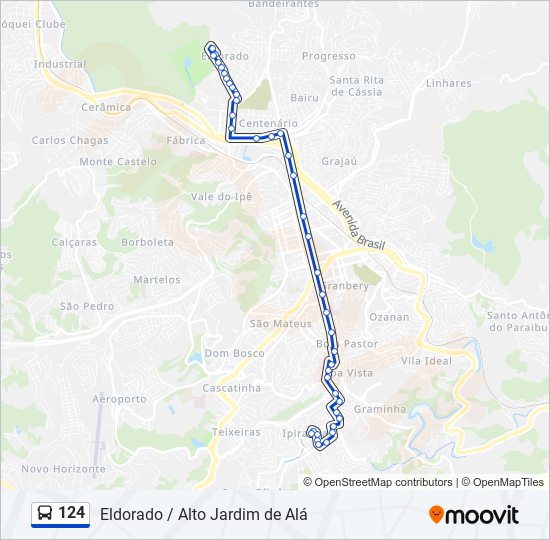 124 bus Line Map