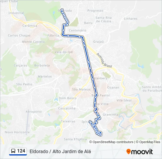 124 Bus Line Map