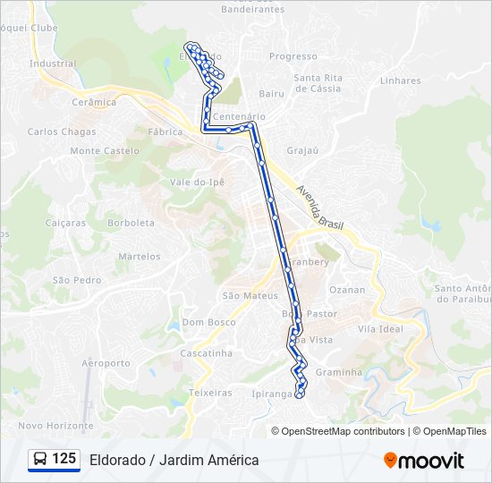 Mapa de 125 de autobús