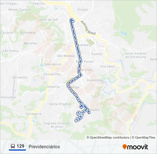 129 Bus Line Map