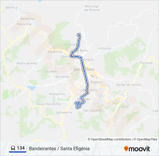 134 Bus Line Map