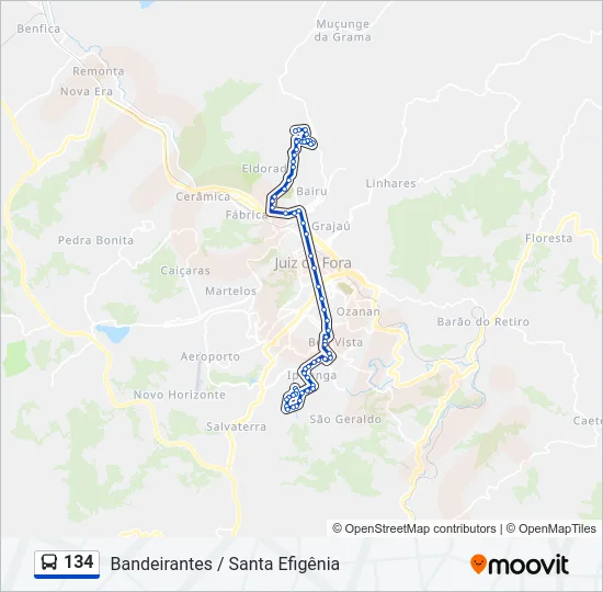 134 Bus Line Map