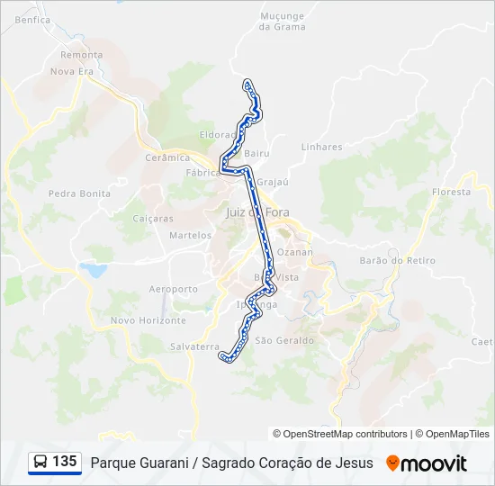 135 Bus Line Map