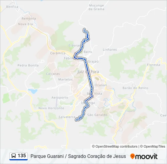 135 Bus Line Map