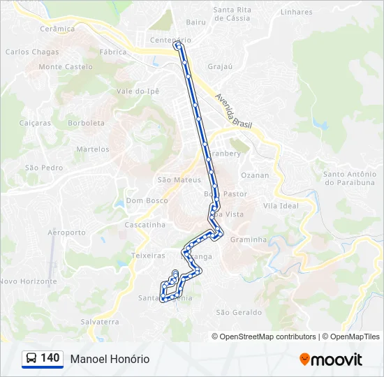 140 Bus Line Map