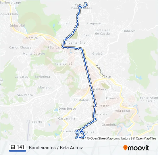 141 Bus Line Map