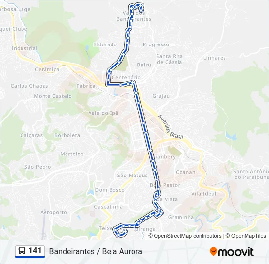 141 Bus Line Map
