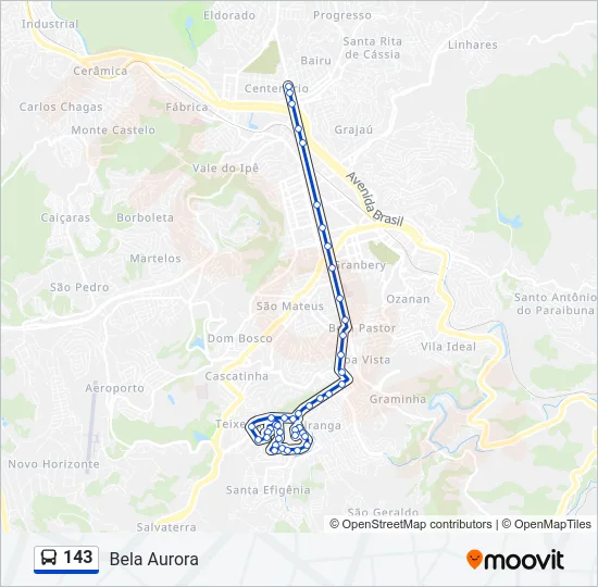 143 Bus Line Map