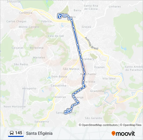 145 Bus Line Map