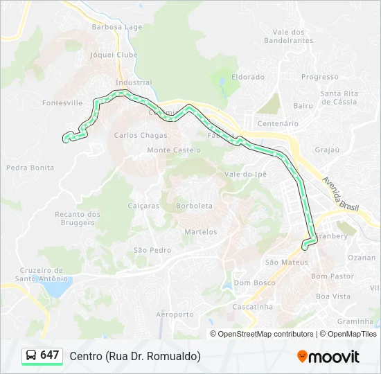 647 Bus Line Map