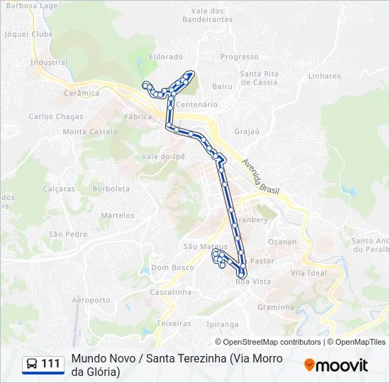 111 Bus Line Map