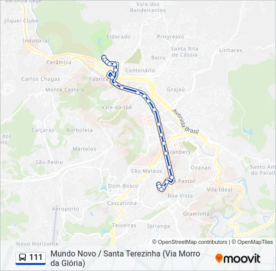 111 Bus Line Map