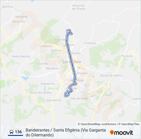 Mapa de 136 de autobús