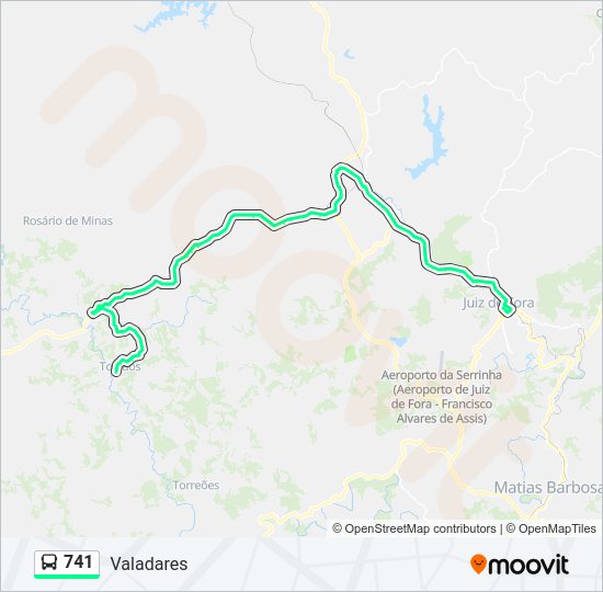 Mapa da linha 741 de ônibus