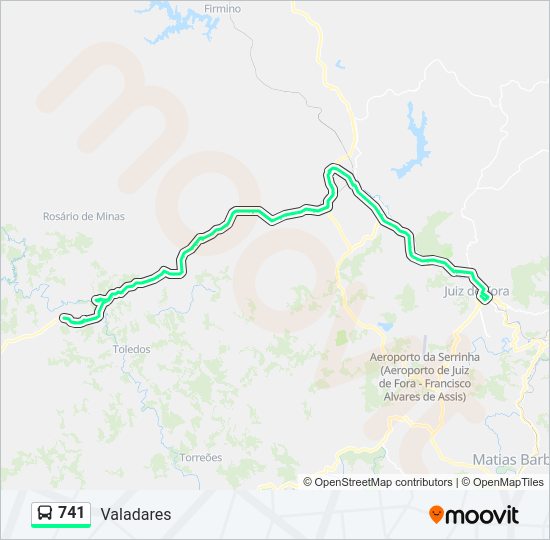 Mapa da linha 741 de ônibus
