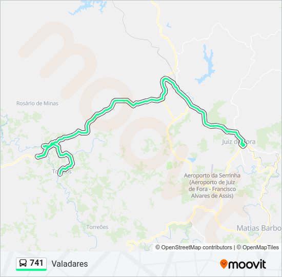 Mapa da linha 741 de ônibus