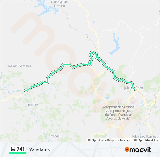 Mapa da linha 741 de ônibus