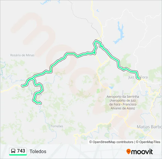 743 Bus Line Map