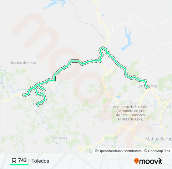 743 Bus Line Map